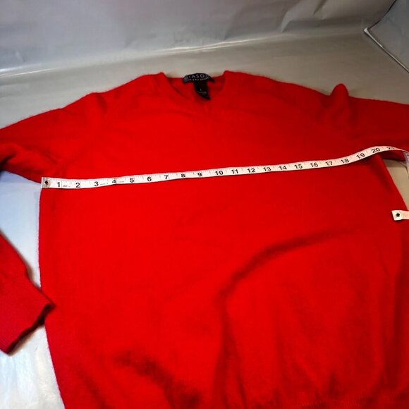 Giasone V Neck Sweater Mens 2 Ply Cashmere Long Sleeve Red Top Knit Shirt - Picture 3 of 16